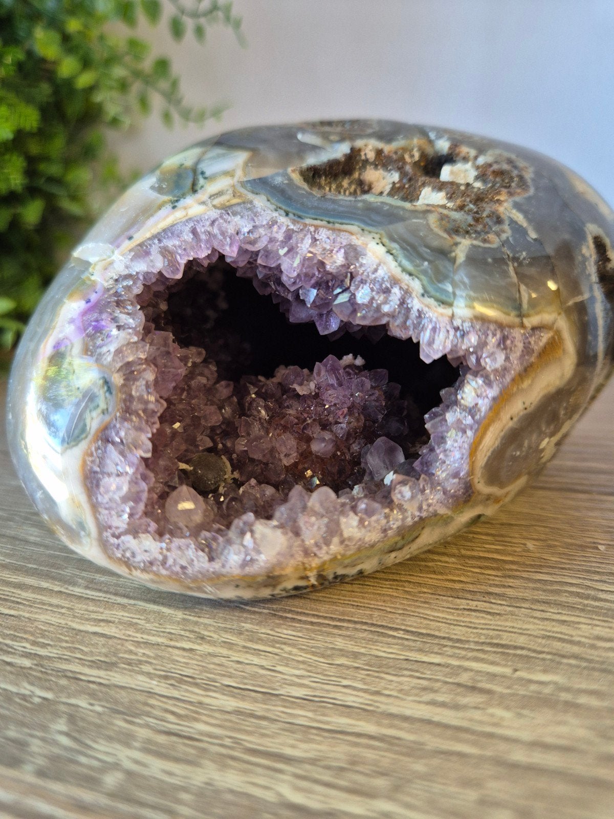 Agaat Amethist geode, Ophalen of Verzenden