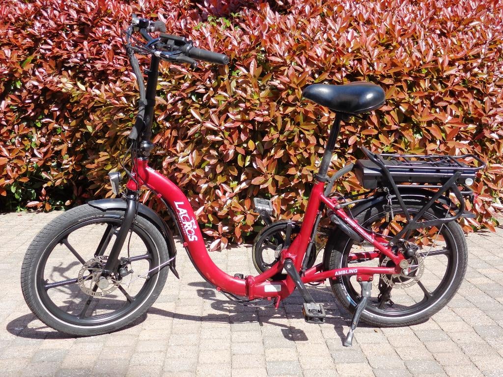 Mooie elektrische rode vouwfiets Ambling Shinga Lacros, Fietsen en Brommers, Fietsen | Vouwfietsen, Ophalen, 20 inch of meer, Versnellingen