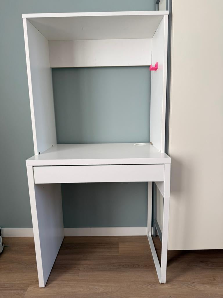 Ikea Micke bureau 73x50cm MET bovenstuk, Ophalen, Zo goed als nieuw, 70 tot 120 cm
