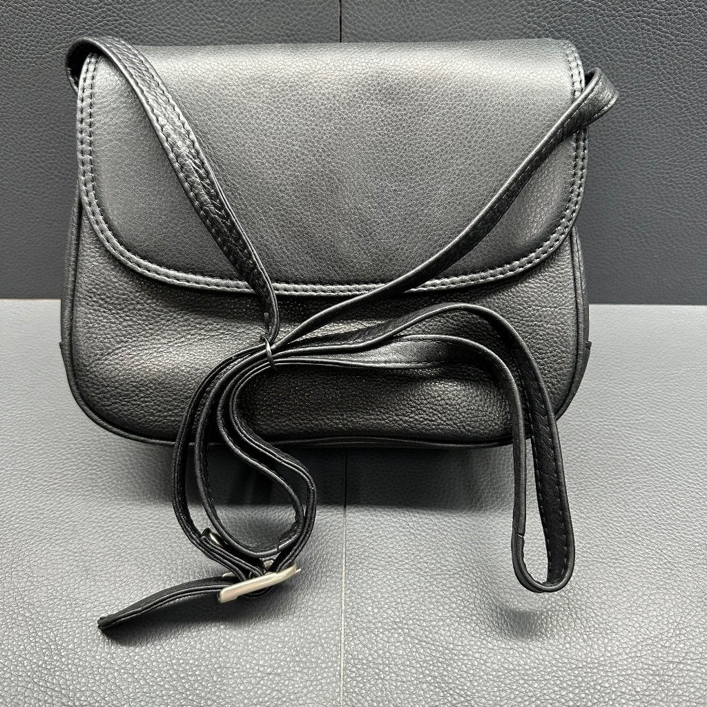 Dames schoudertas 100% runderleder, verstelbare schouderband, Sieraden, Tassen en Uiterlijk, Ophalen, Zo goed als nieuw, Zwart