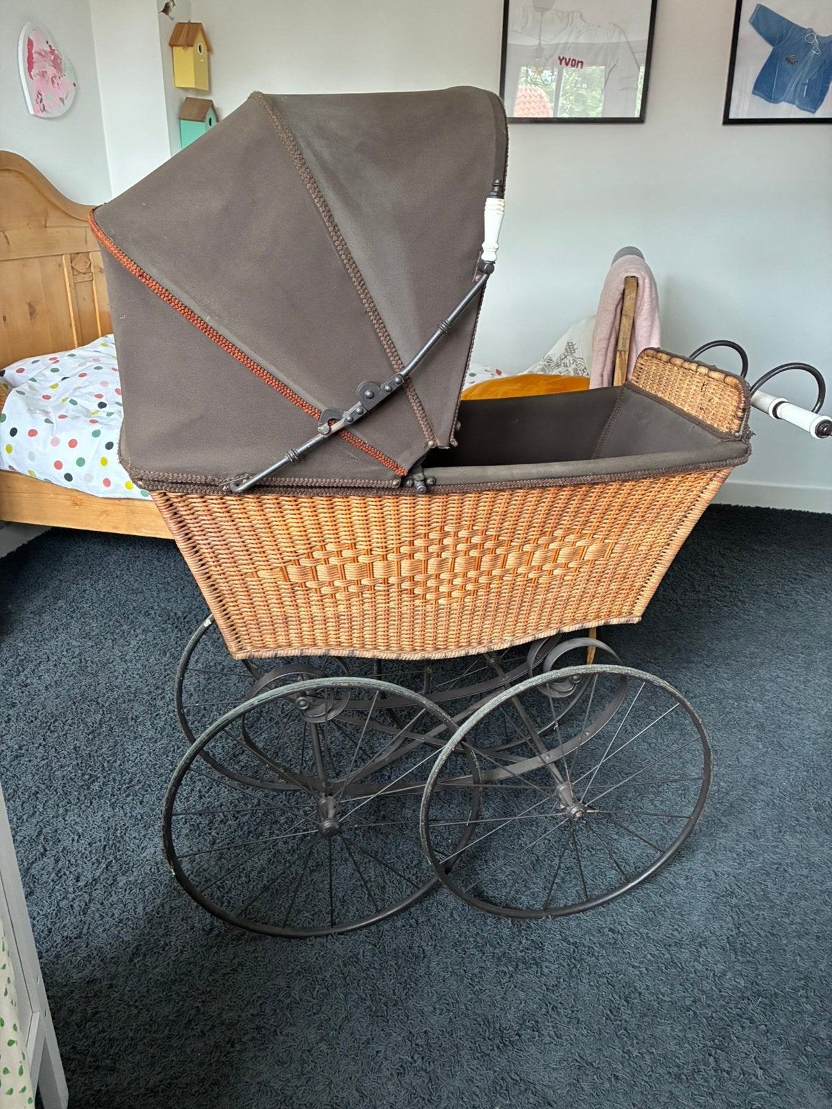 Antieke kinderwagen, Gebruikt, Luchtbanden, Ophalen of Verzenden, Kinderwagen