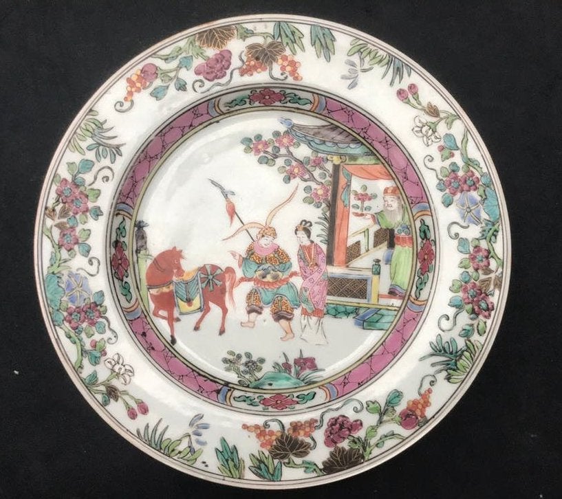 Chinese porseleinen wandbord familie Rose/ Verte, Ophalen of Verzenden
