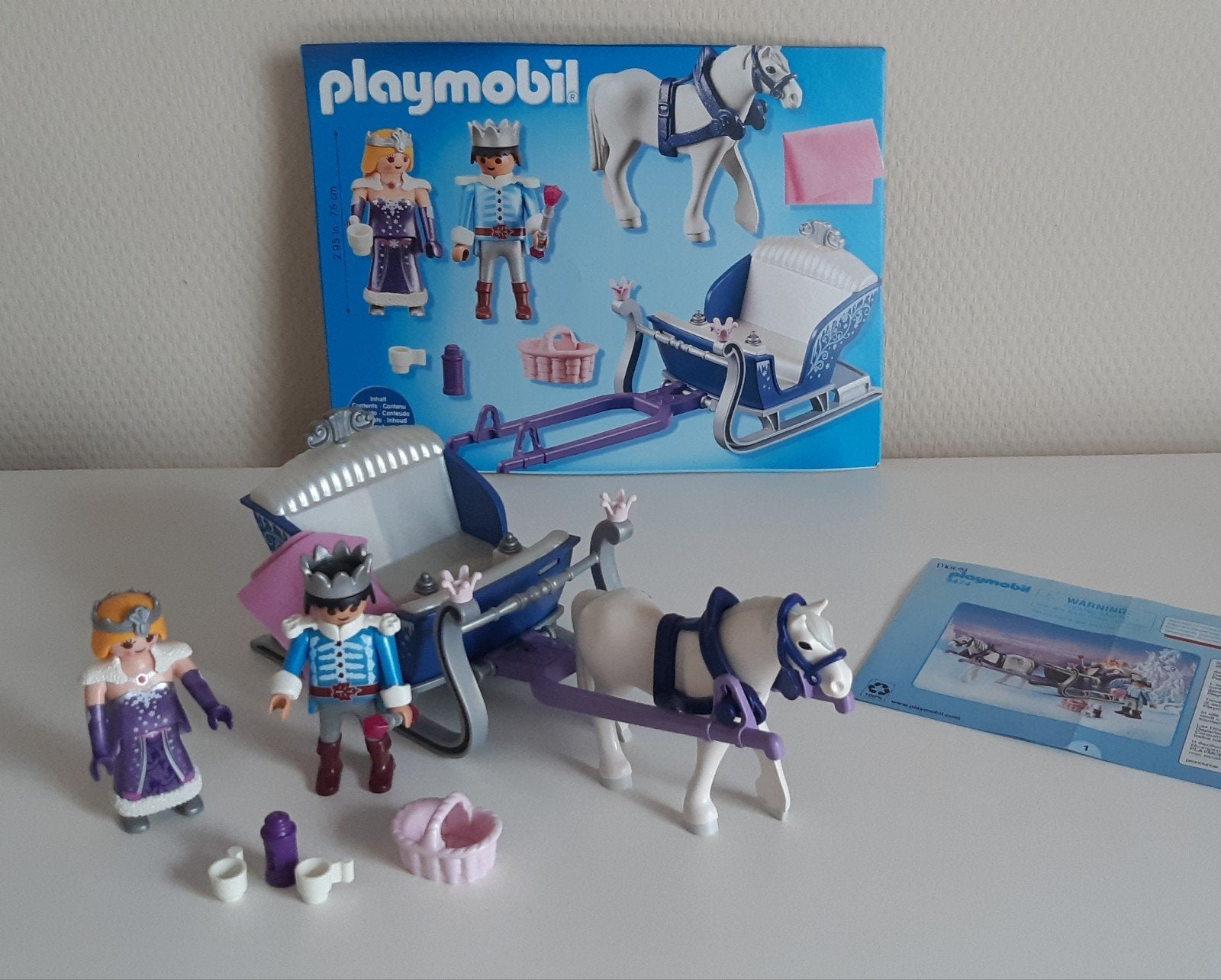 Playmobil 9474 Koninklijk paar met slee. (Set 338), Ophalen of Verzenden, Zo goed als nieuw, Complete set