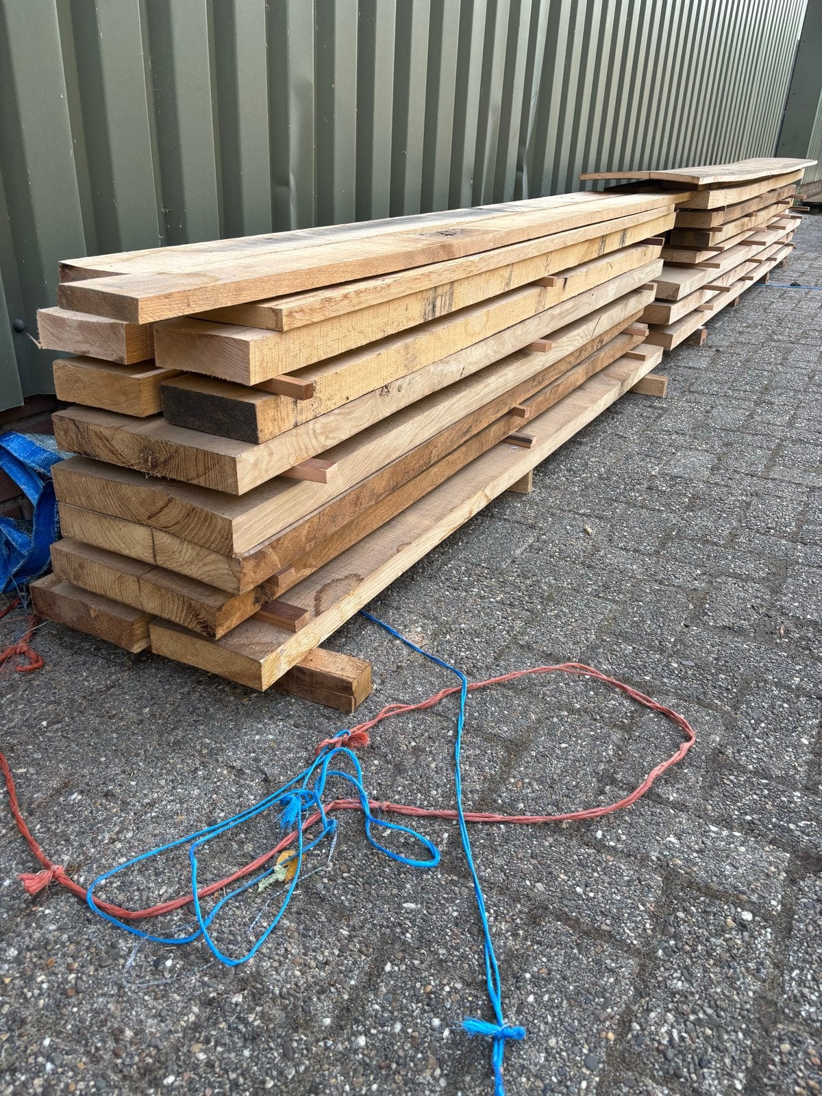 Eiken en Marantie hout, Doe-het-zelf en Verbouw, Hout en Planken, Ophalen, Gebruikt, 25 tot 50 mm, Eiken