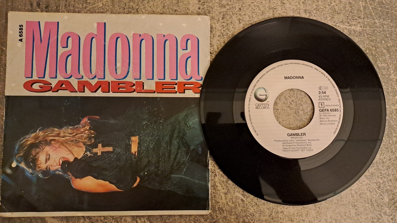 Madonna  - gambler, Gebruikt, 7 inch, Single, Pop