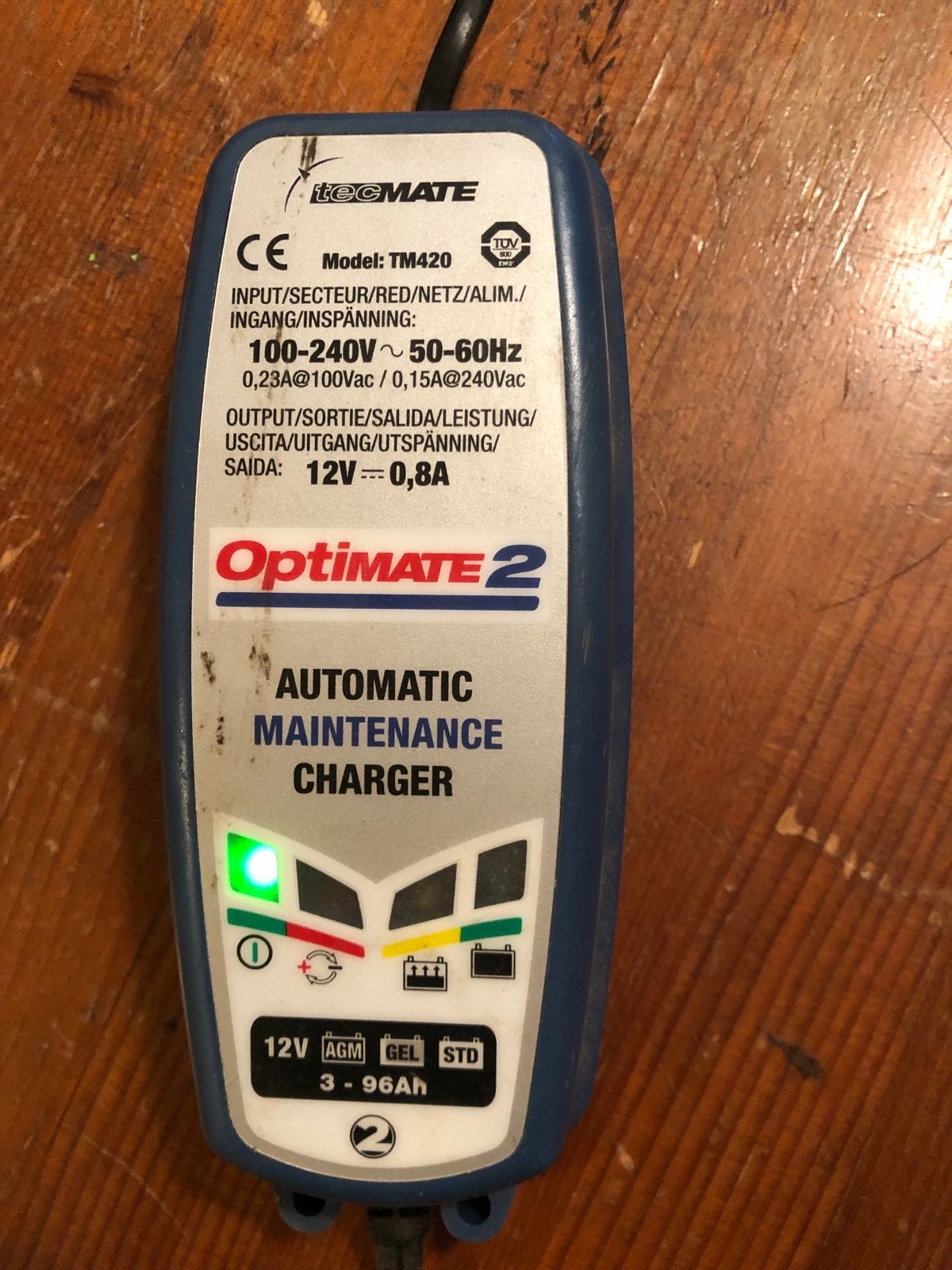 Tecmate Optimate 2 Automatische Acculader TM420, Ophalen, Gebruikt, Universele onderdelen