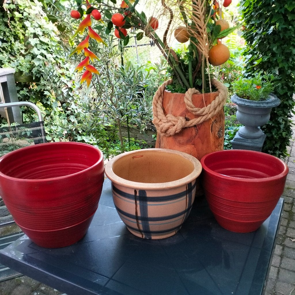 bloempotten groot, Tuin en Terras, Bloempotten, 25 tot 40 cm, Gebruikt, Rond, Ophalen of Verzenden