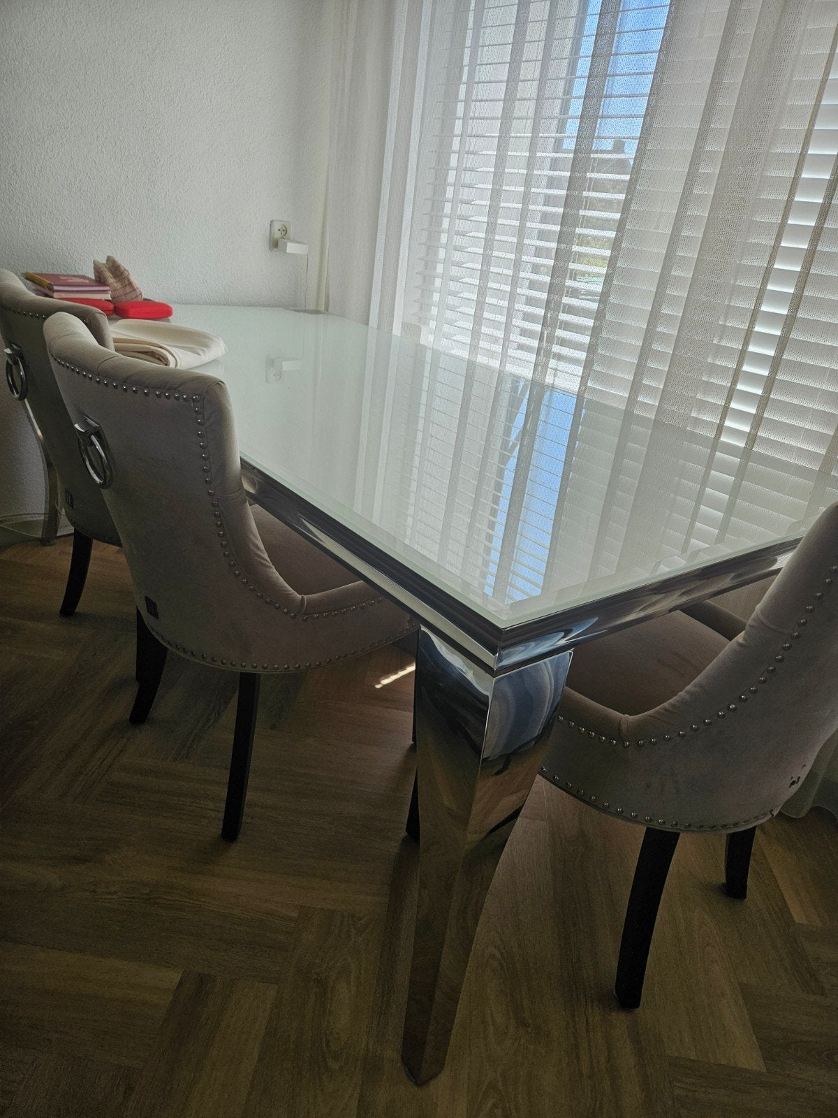 Eettafel (200x90cm) met barok salontafel (100x60cm), Gebruikt, 200 cm of meer, Rechthoekig, 50 tot 100 cm