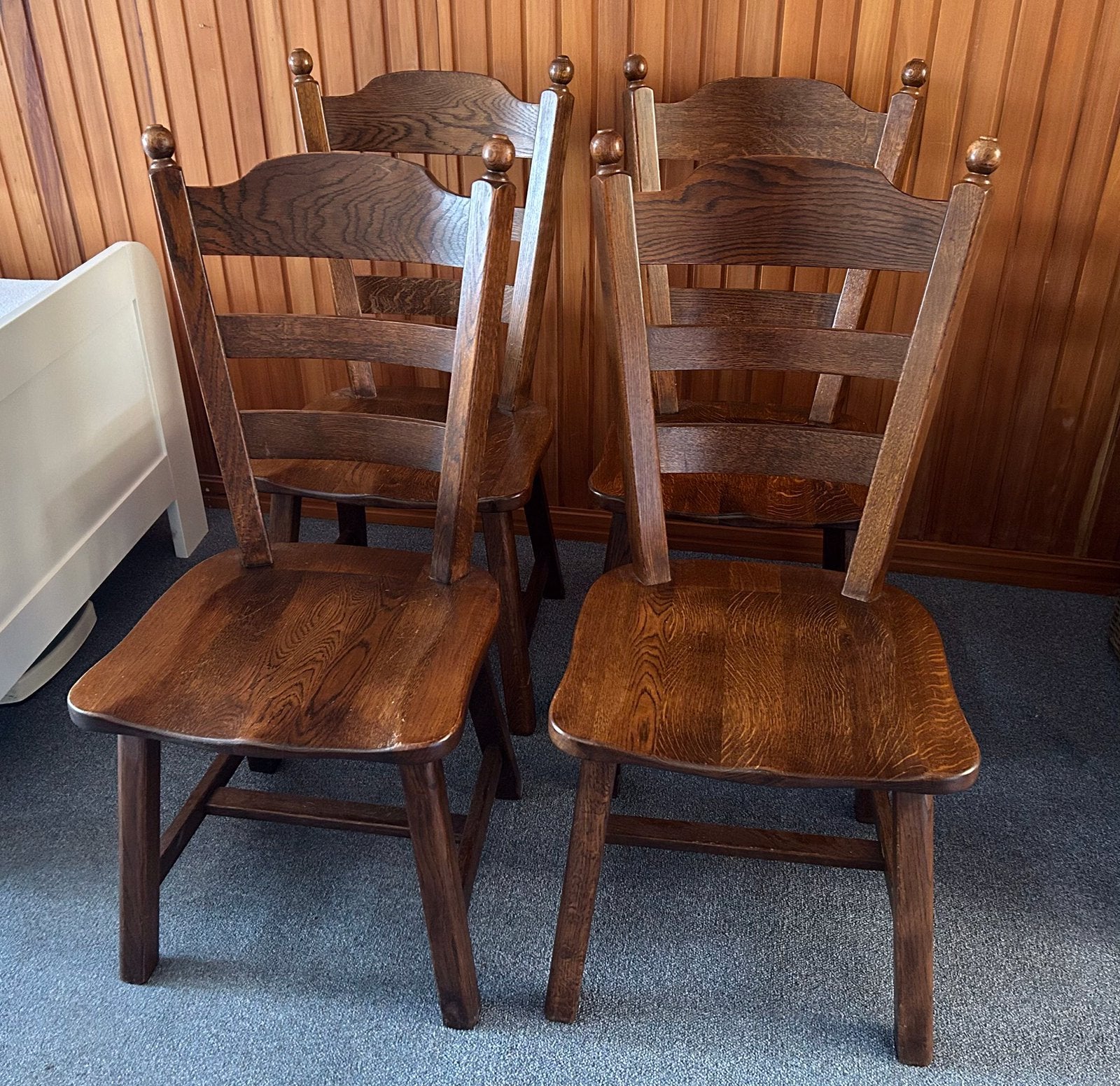 4 eiken eettafel stoelen, Ophalen