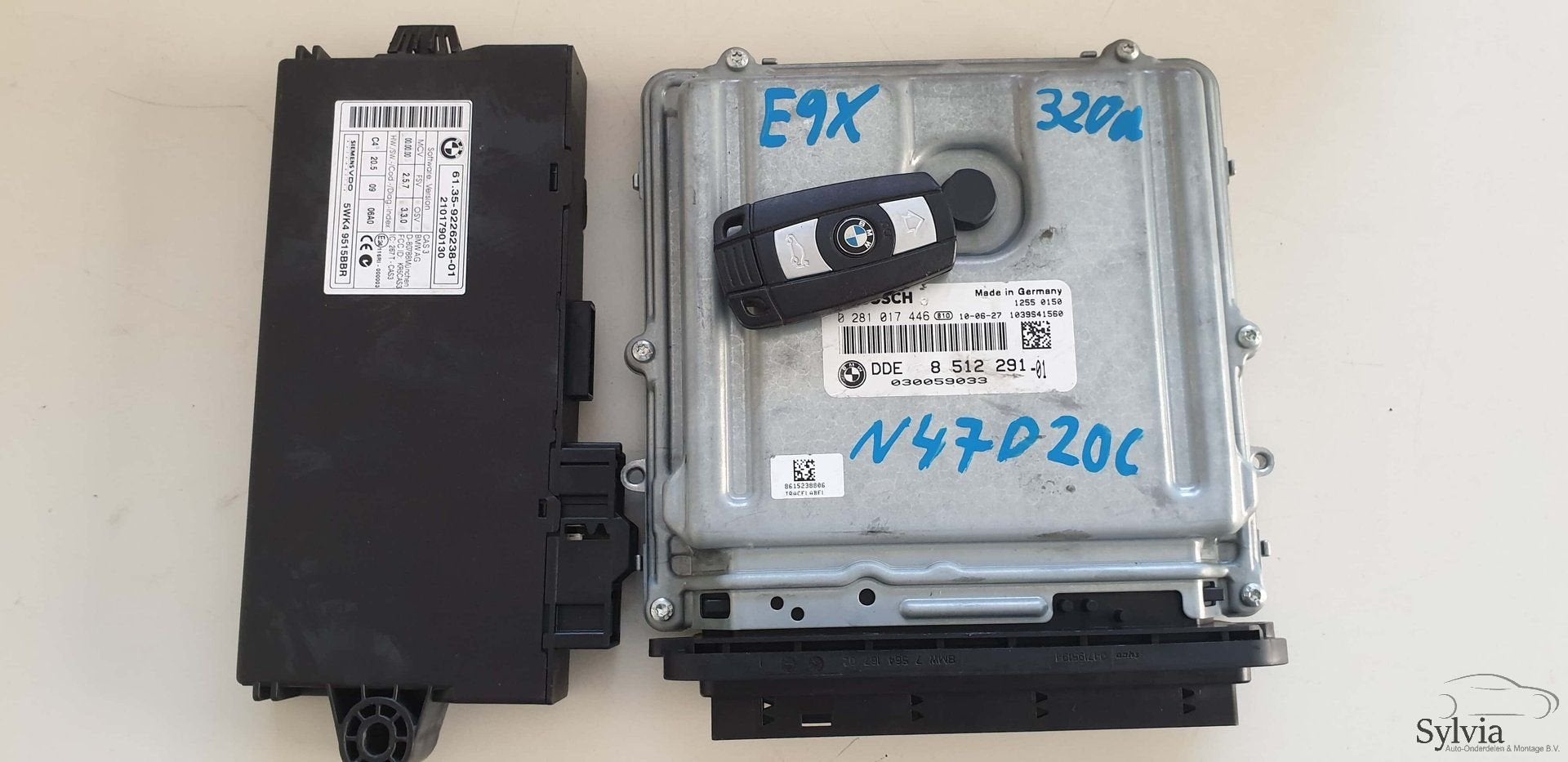 Startset Contactslot + ECU CAS3 BMW 3 serie E90 E91 N47 8512, Gebruikt, -, -, Ophalen of Verzenden