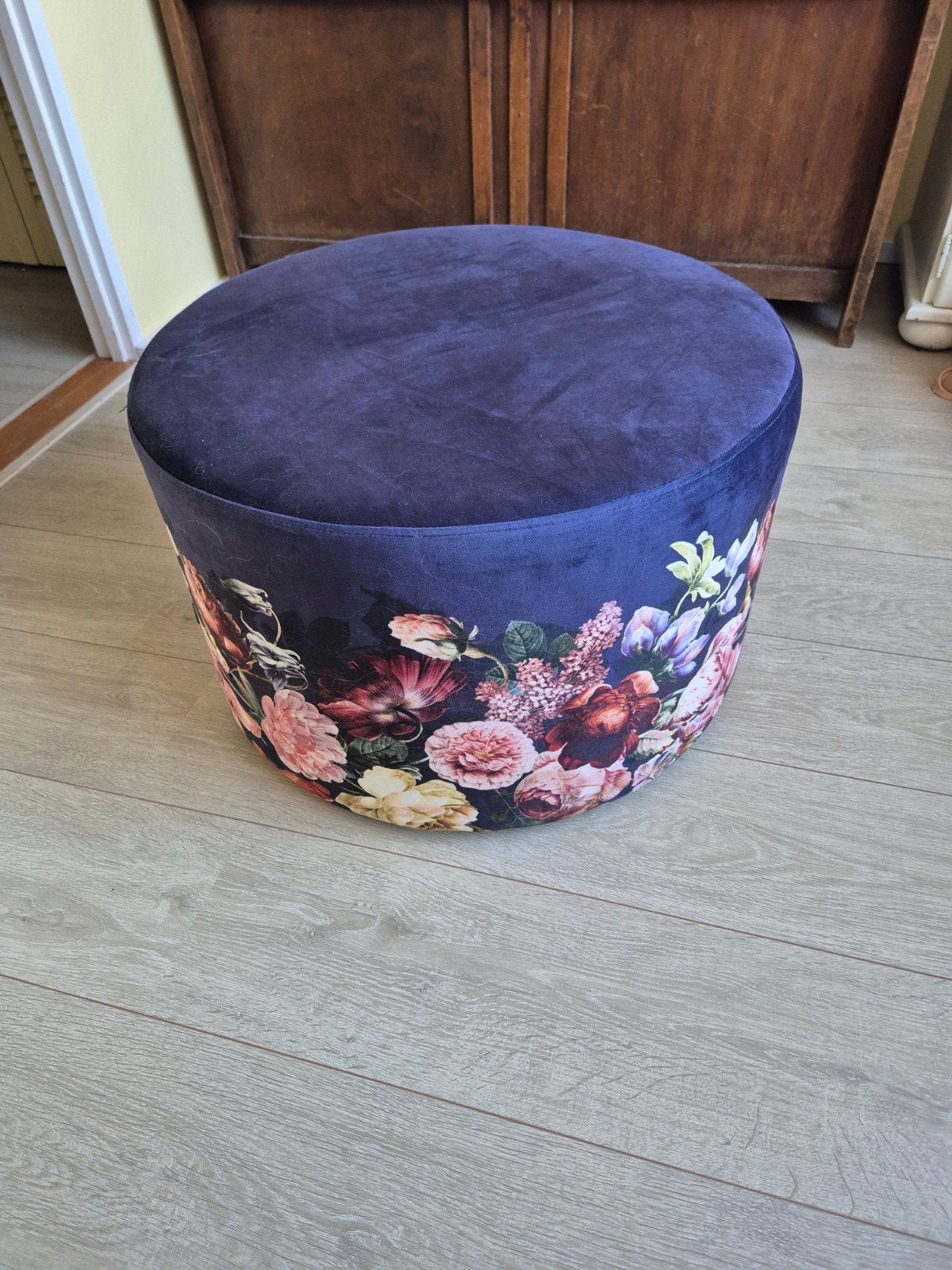 Poef essenza (2 stoffen), Ophalen, Rond, Stof, 50 tot 75 cm