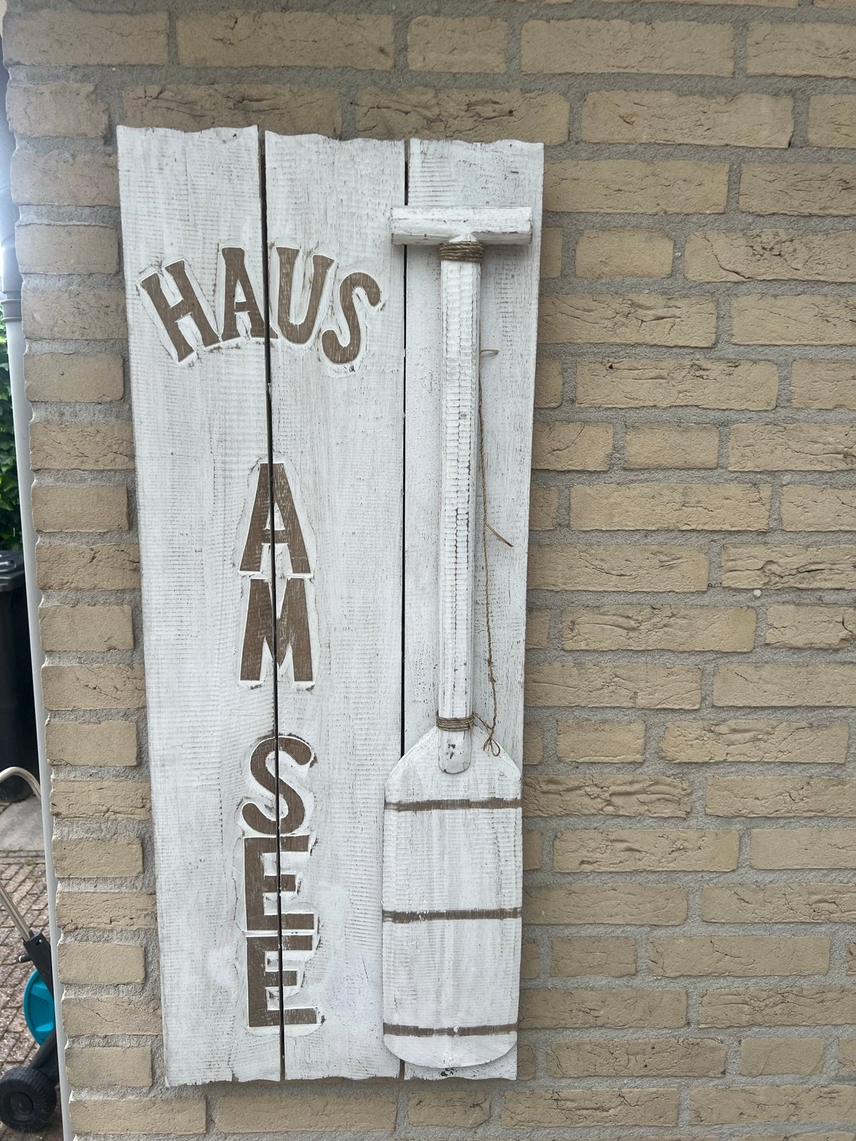 Decoratief Houten Tuinbord "Haus am See" - Leuk voor de tuin, Tuin en Terras, Tuinwanddecoratie, Ophalen, Gebruikt