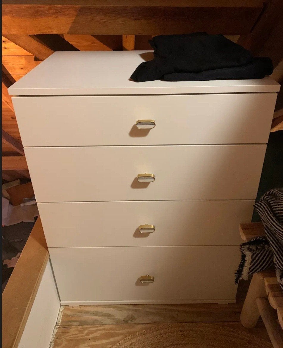 IKEA Vihals ladekast met Zara Home handgrepen, Ophalen, 50 tot 100 cm, Zo goed als nieuw, 3 of 4 laden