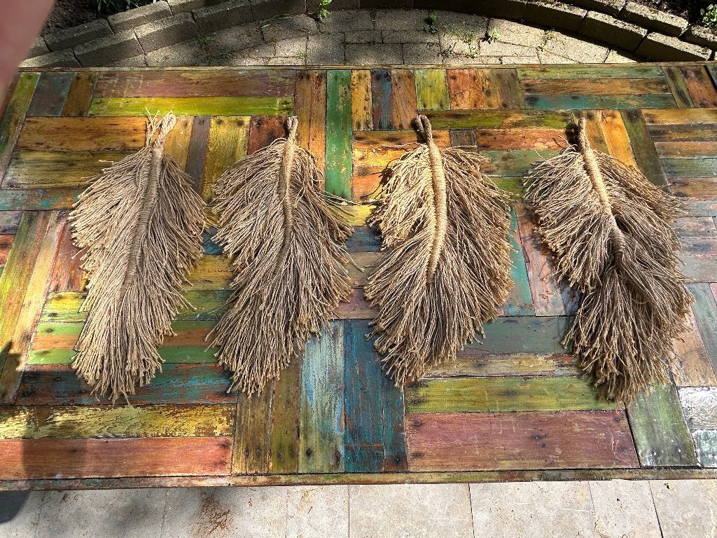 wandhangers Ibiza style / BOHO style, Beige, 65 cm, Ophalen of Verzenden, Natuurlijk materiaal