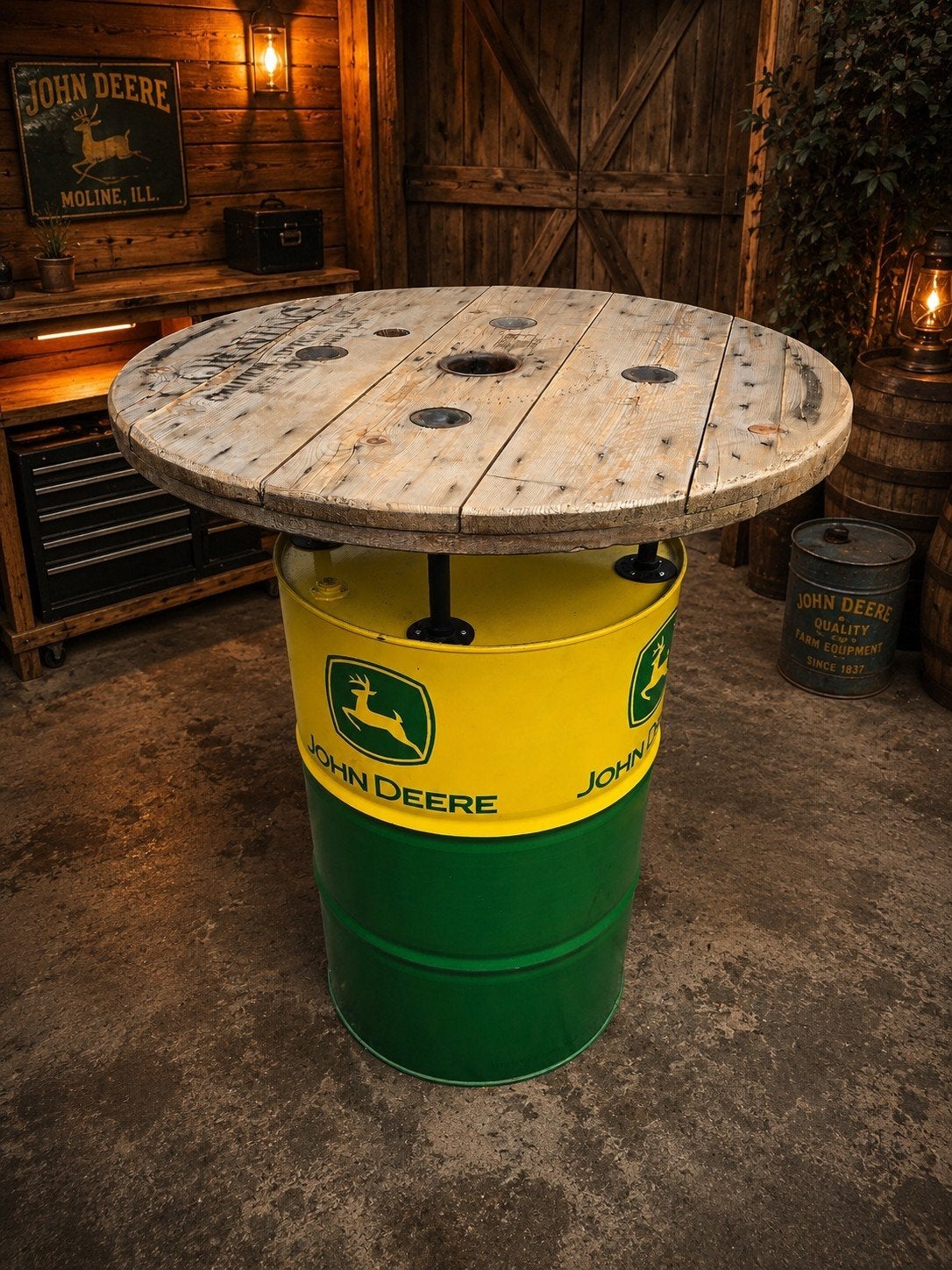 Unieke John Deere Oliedrum Statafel, Ophalen