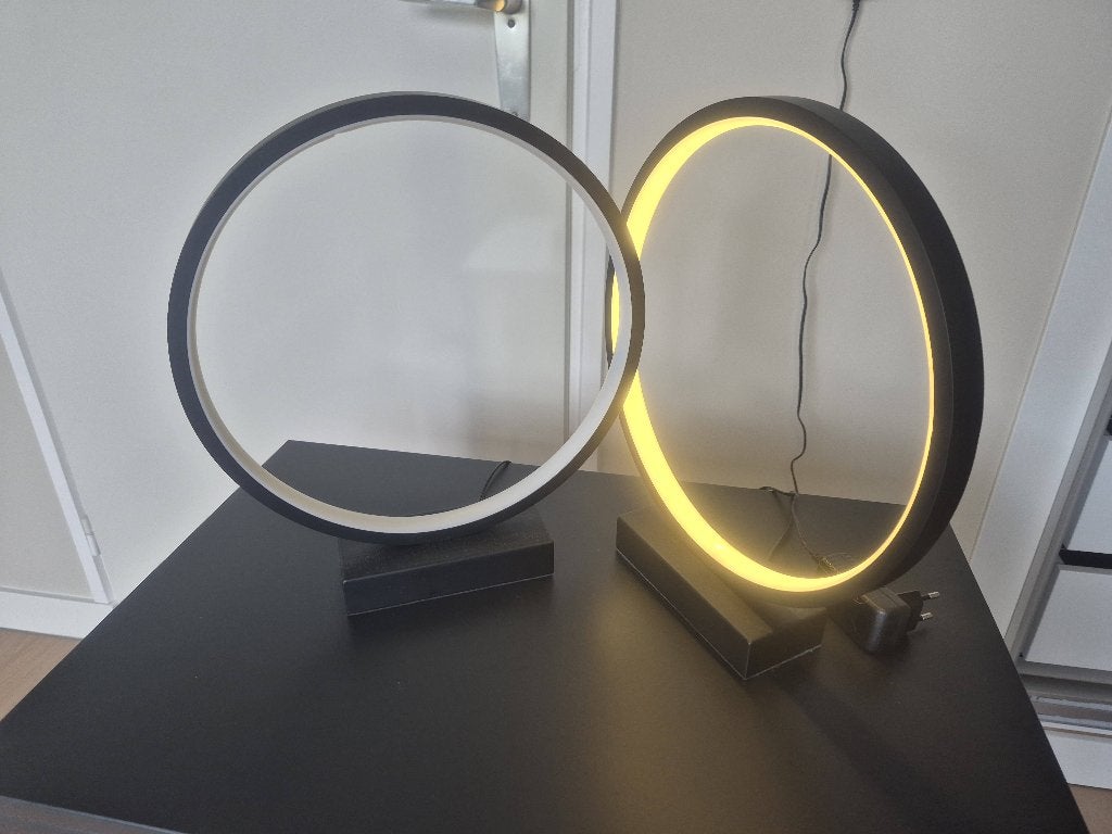 Set van 2 nachtlampjes, Zwart, Ophalen, Kunststof, 33 cm, LED verlichting