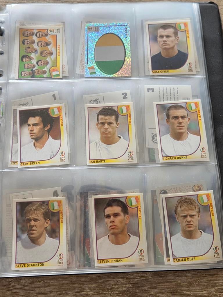 Panini World Cup 2002 team Ierland compleet, Ophalen of Verzenden, Zo goed als nieuw, Buitenlandse clubs, Poster, Plaatje of Sticker