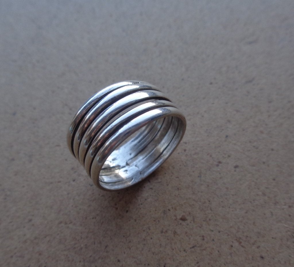zilveren brede ring [894], Sieraden, Tassen en Uiterlijk, Ringen, Verzenden, Zo goed als nieuw, 17 tot 18, Dame