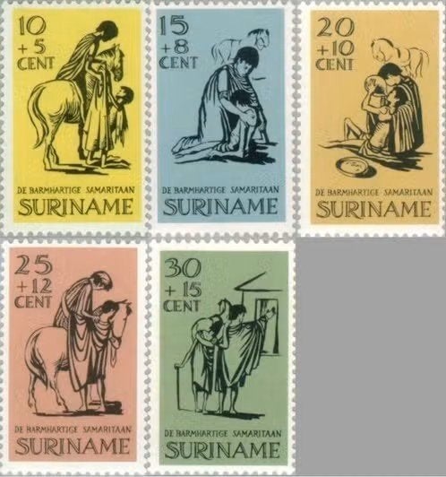 Suriname 1967 - nvph 470-474 - Paasweldadigheid, Ophalen of Verzenden, Postfris