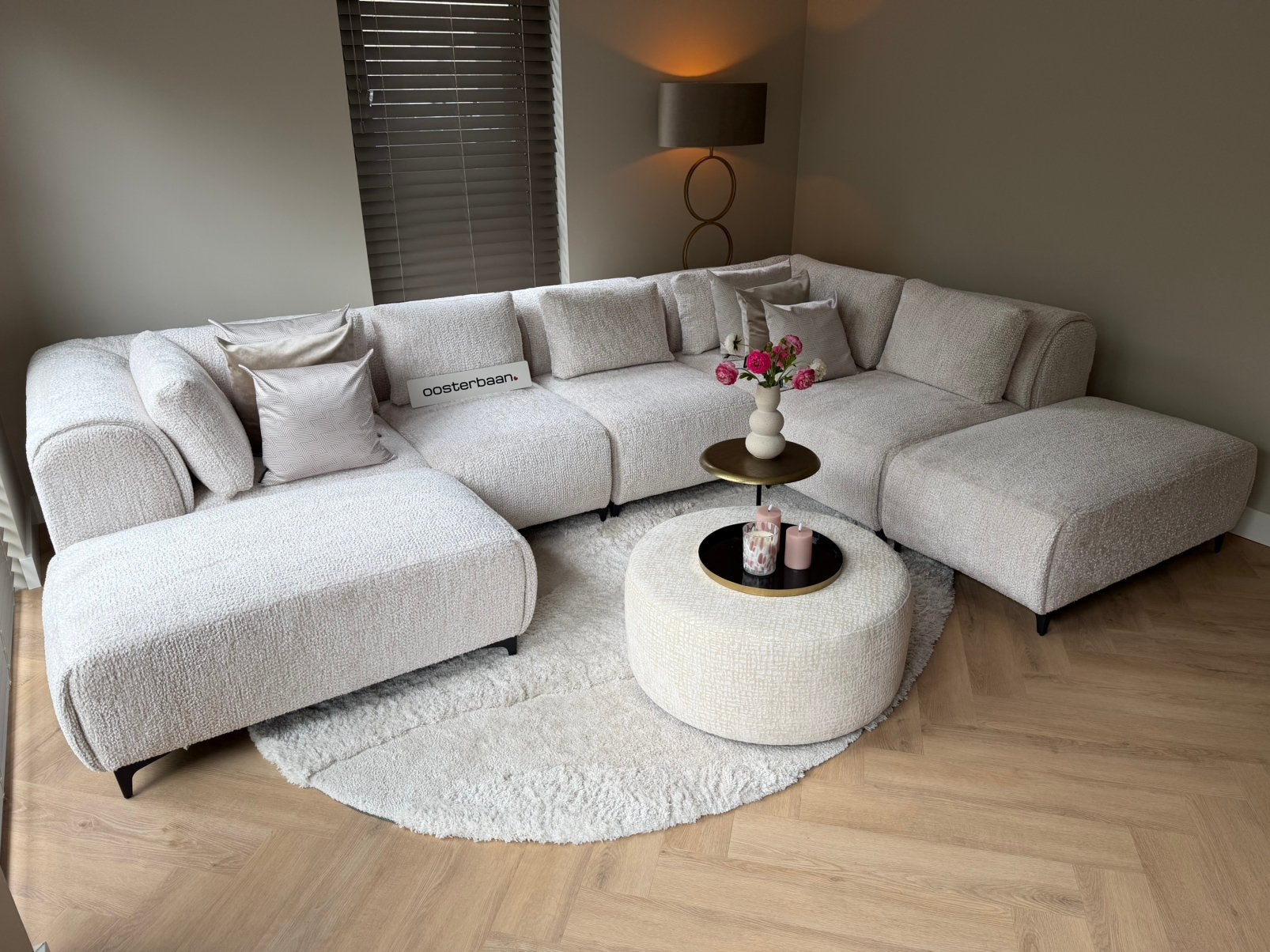 Luxe Velvet Teddy Elementen U-bank Pepe 180x370x250cm NIEUW, Huis en Inrichting, Banken | Bankstellen, Info@oosterbaanwonen.nl