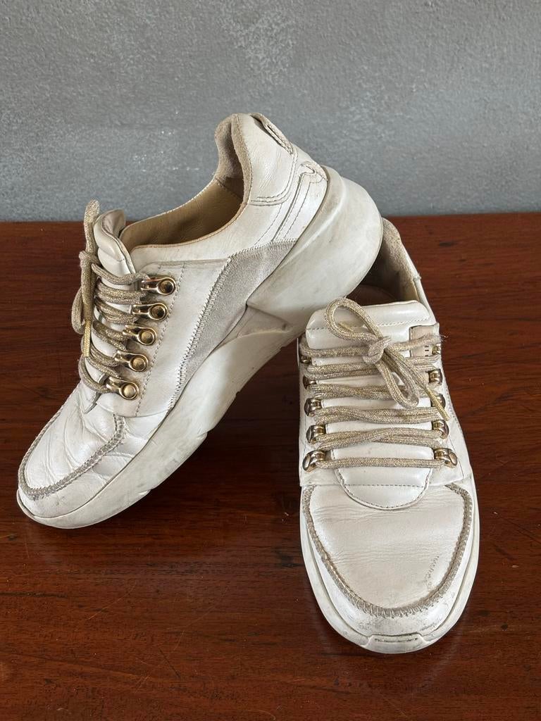 Nubikk Roque Roman Sneakers - Handgemaakt, Maat 38, Ophalen of Verzenden, Gedragen, Wit, Sneakers of Gympen