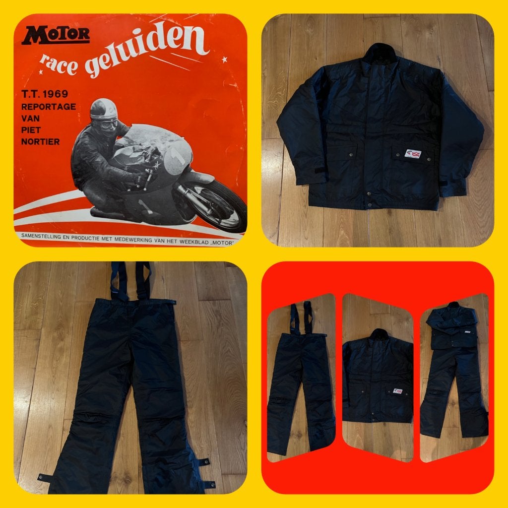 074. MQP Textiel Motorpak 2 delig / LP Race Geluiden T.T., Ophalen of Verzenden, Tweedehands, Combipak