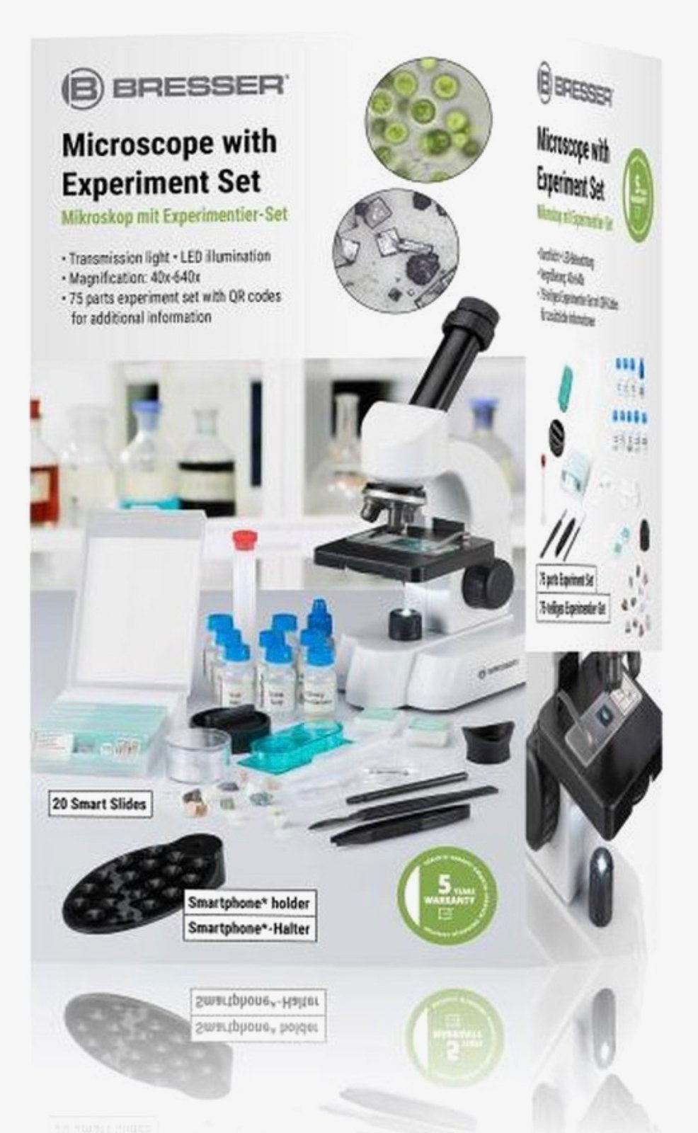 Bresser Junior Microscoop 40-640x met Experimenteerset, Ophalen of Verzenden, Zo goed als nieuw, 400x tot 1000x, Biologische microscoop