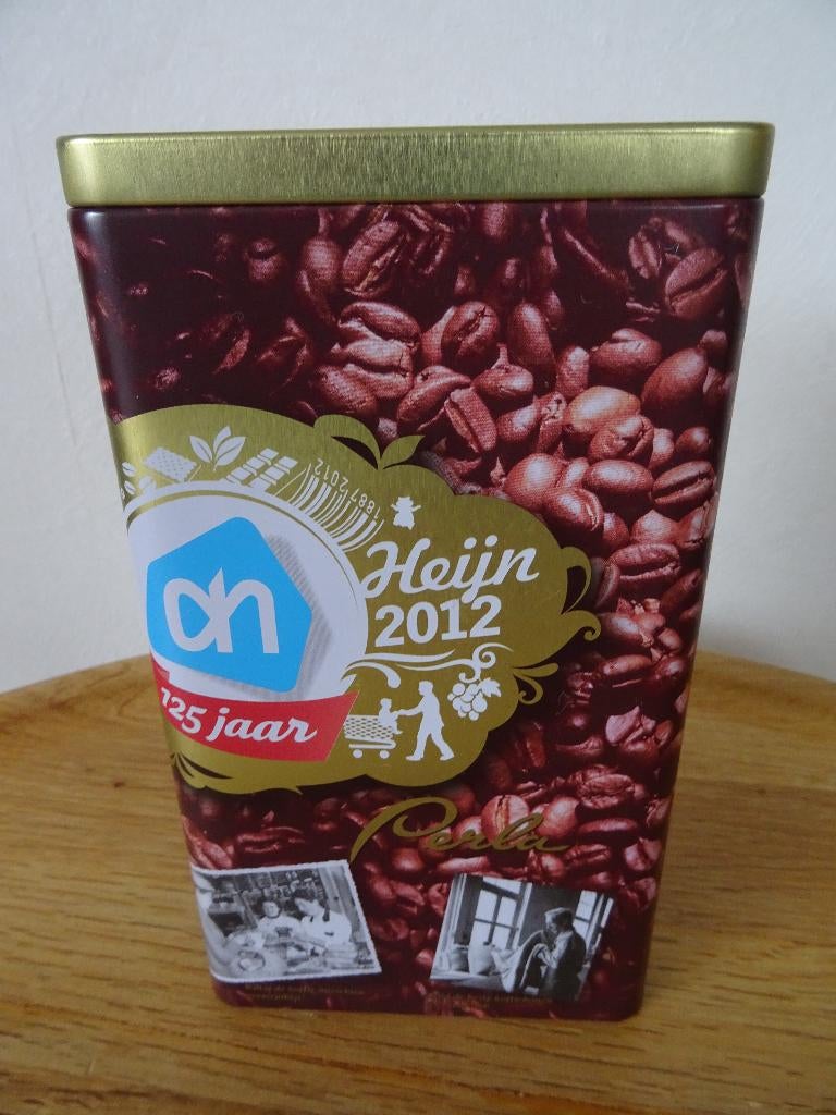 jubileumblik van koffie Albert Heijn 125 jaar, Verzamelen, Blikken, Ophalen of Verzenden, Zo goed als nieuw, Koffie, Overige merken