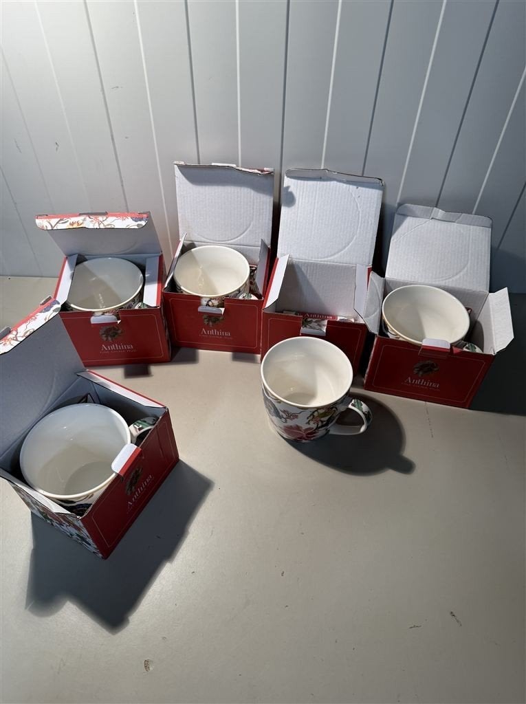 Koffie thee mokken - Leonardo Collection Anthina - 5 stuks, Huis en Inrichting, Nieuw, Ophalen of Verzenden, Bord(en), Overige stijlen
