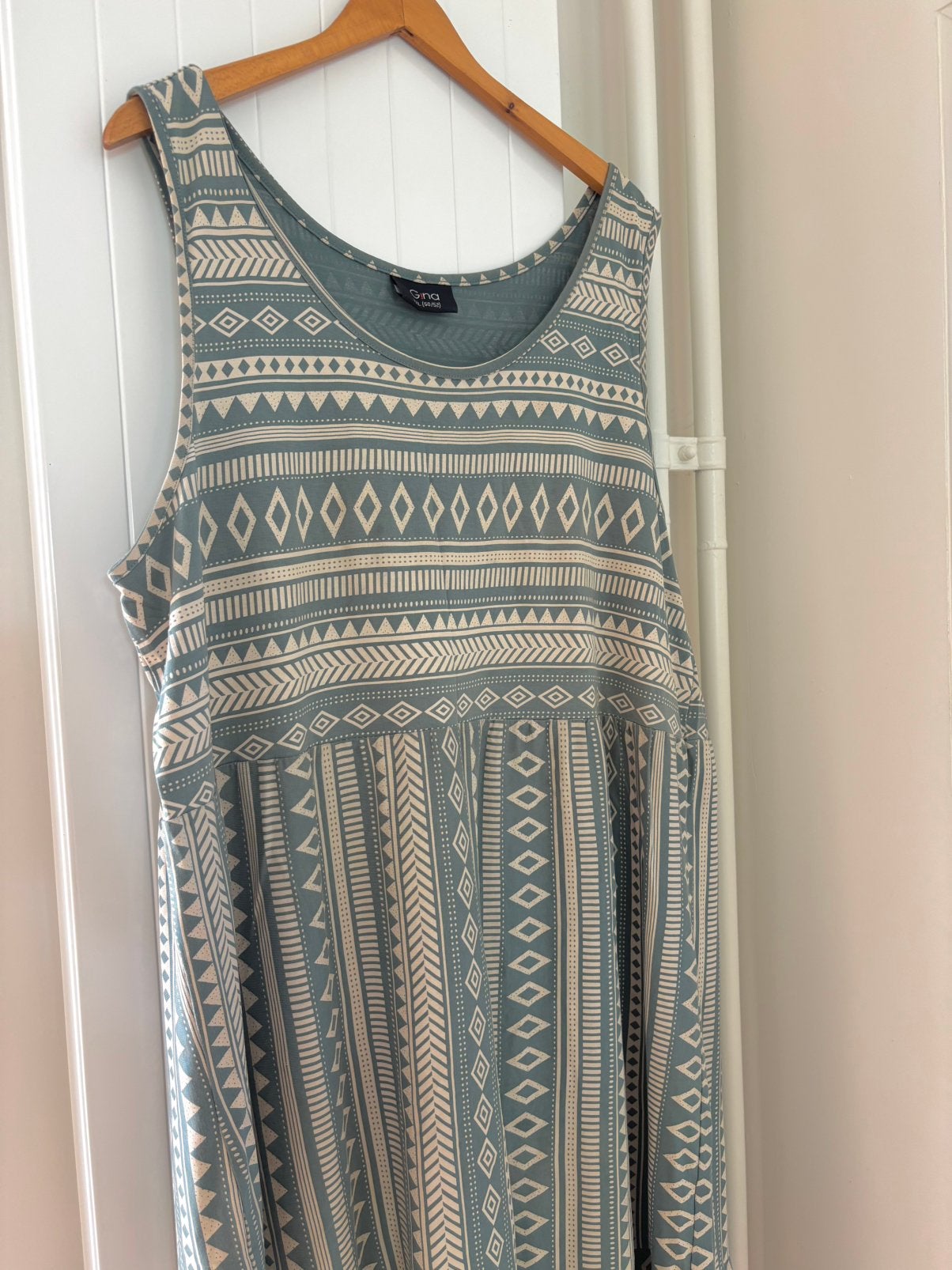 Gina Maxi Jurk XXL 50/52 100% Katoen Boho Zomerjurk plussize, Ophalen of Verzenden, Zo goed als nieuw, Groen, Jurk
