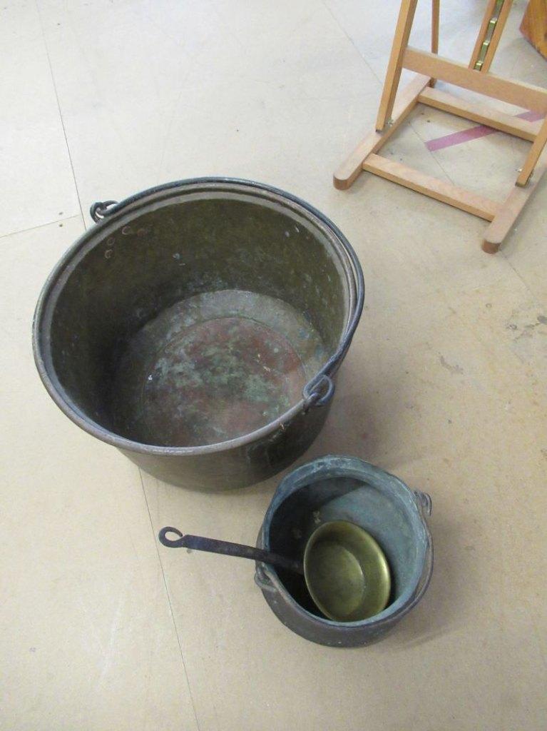 Oer 11812 ANTIEKE hele grote koperen ketel, diameter 60 cm, Ophalen