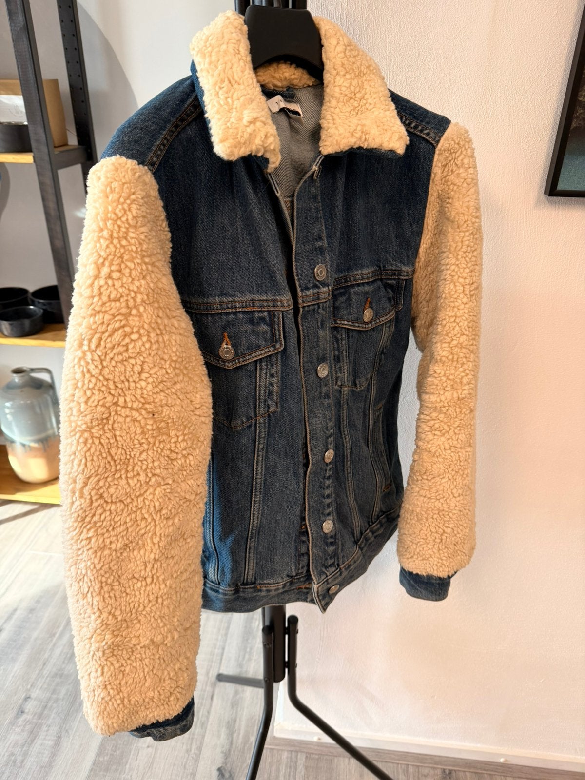 Teddy/spijkerjas - Topshop, Ophalen of Verzenden, Zo goed als nieuw, Maat 34 (XS) of kleiner, Blauw