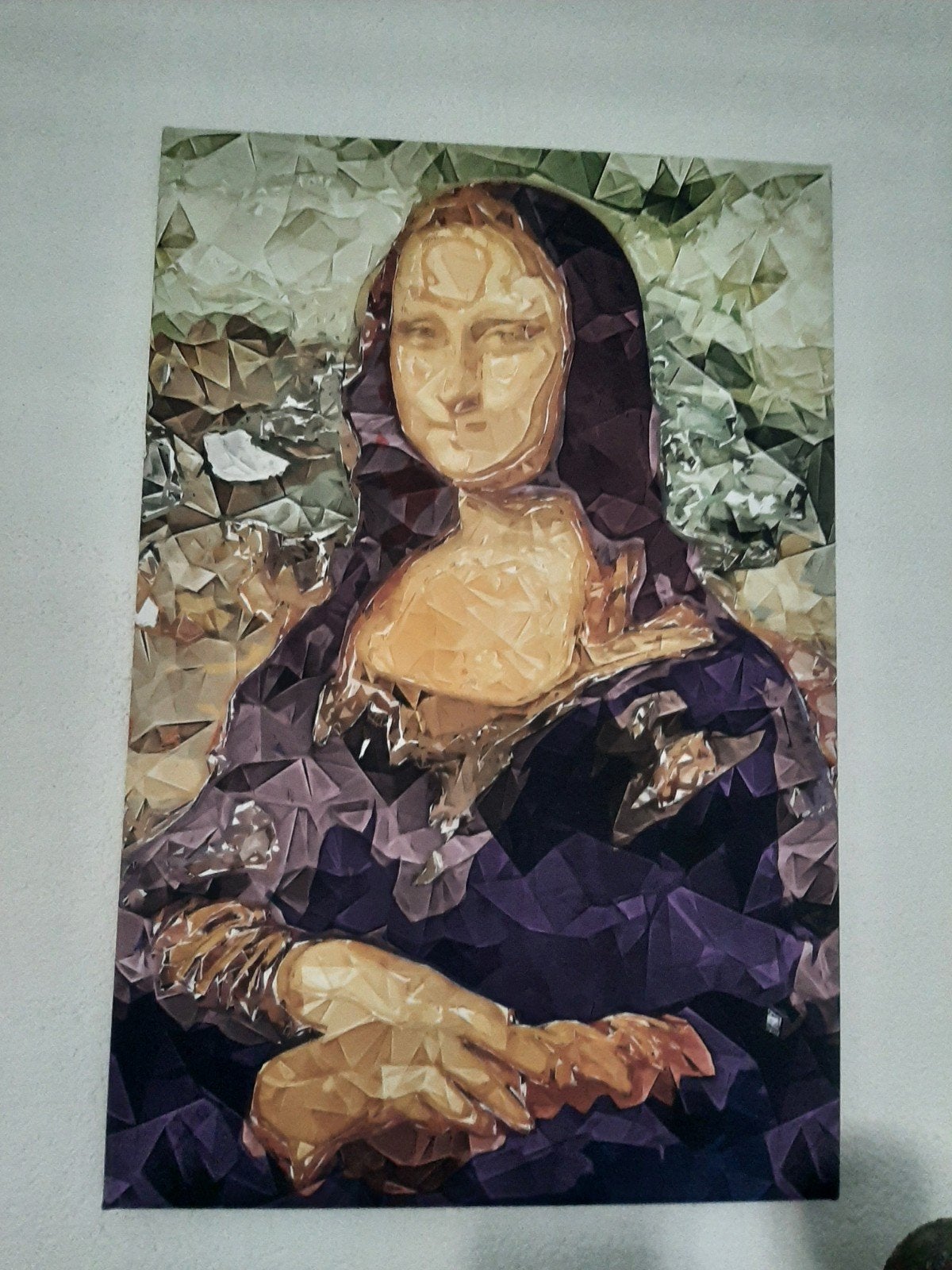 Schilderij van Mona Lisa op canvas, Ophalen, Gebruikt, Schilderij, 75 – 100