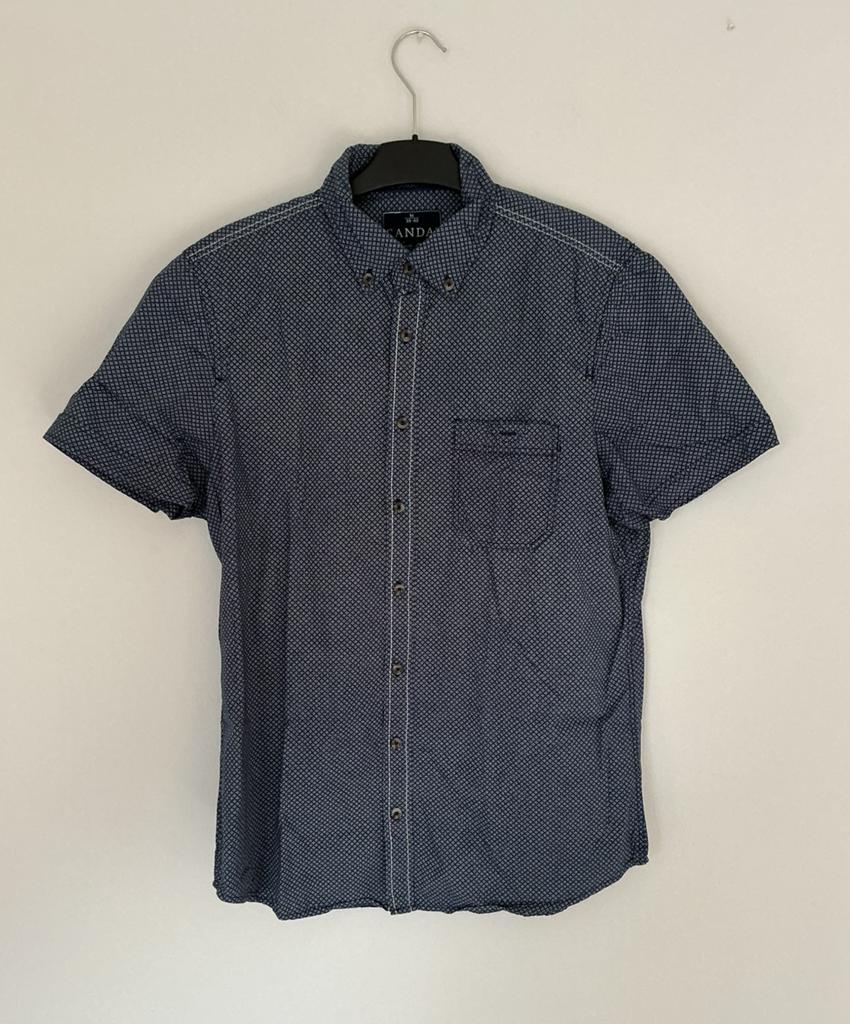 Canda overhemd korte mouwen. Maat. M, Ophalen of Verzenden, Zo goed als nieuw, Maat 48/50 (M), Blauw