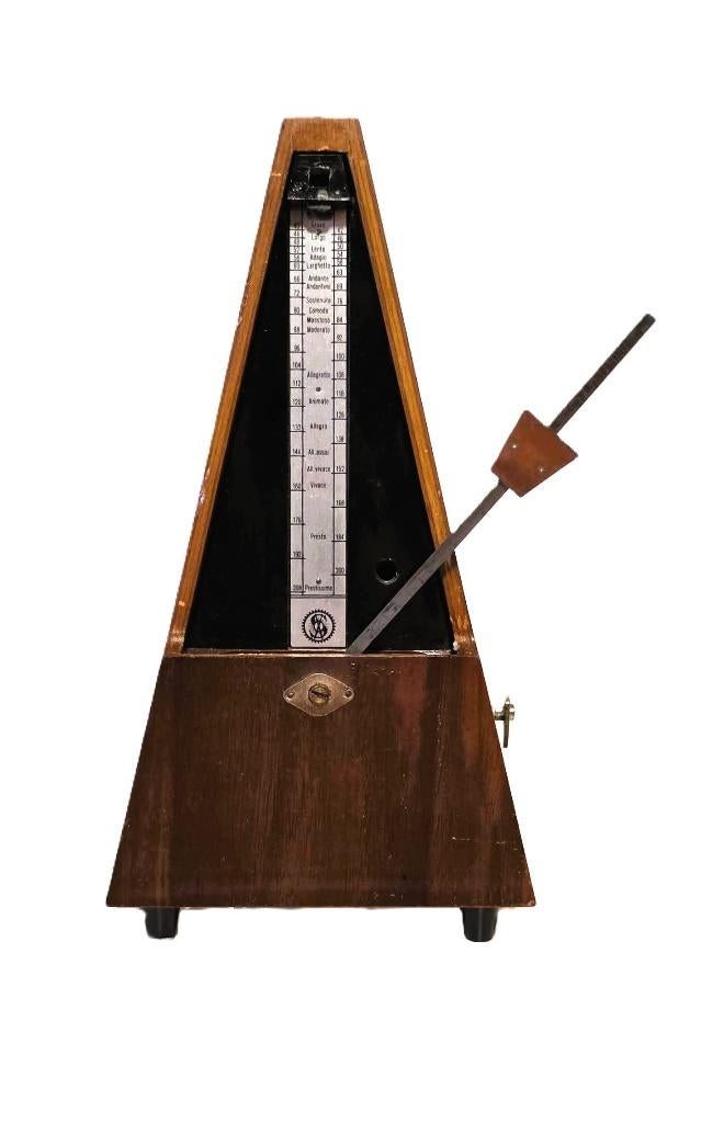 Oude Metronoom in houten kast., Muziek en Instrumenten, Instrumenten | Toebehoren, Ophalen of Verzenden, Gebruikt, Elektrische gitaar