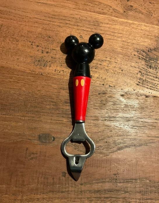 Mickey Mouse opener blikopener keukengerei Disney, Ophalen of Verzenden, Mickey Mouse, Zo goed als nieuw, Servies