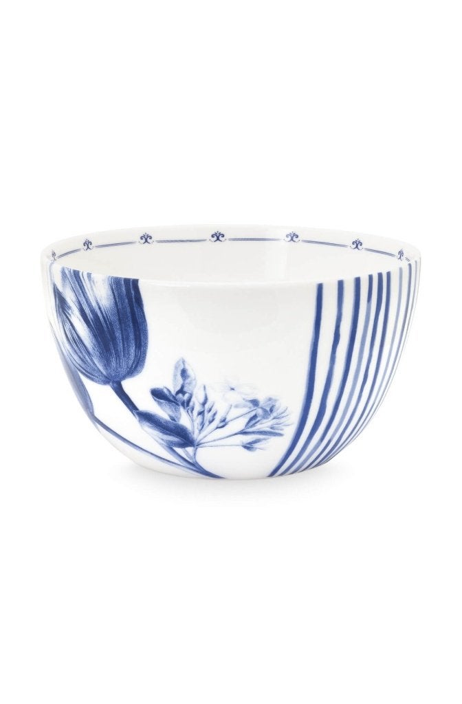 Heinen Delfts Blauw Janny saladeschaal Tulp 1,3 liter, Overige merken, Ophalen of Verzenden, Schaal of Schalen, Delftsblauw