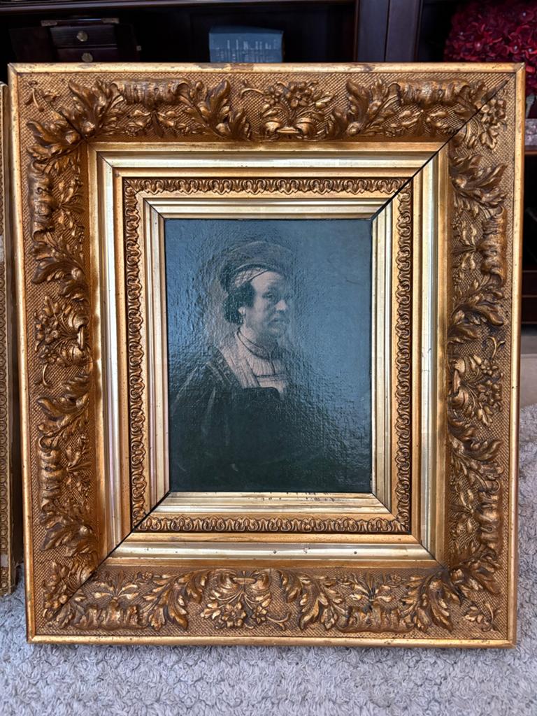 Antiek Portret Schilderij in Gouden Lijst, Ophalen