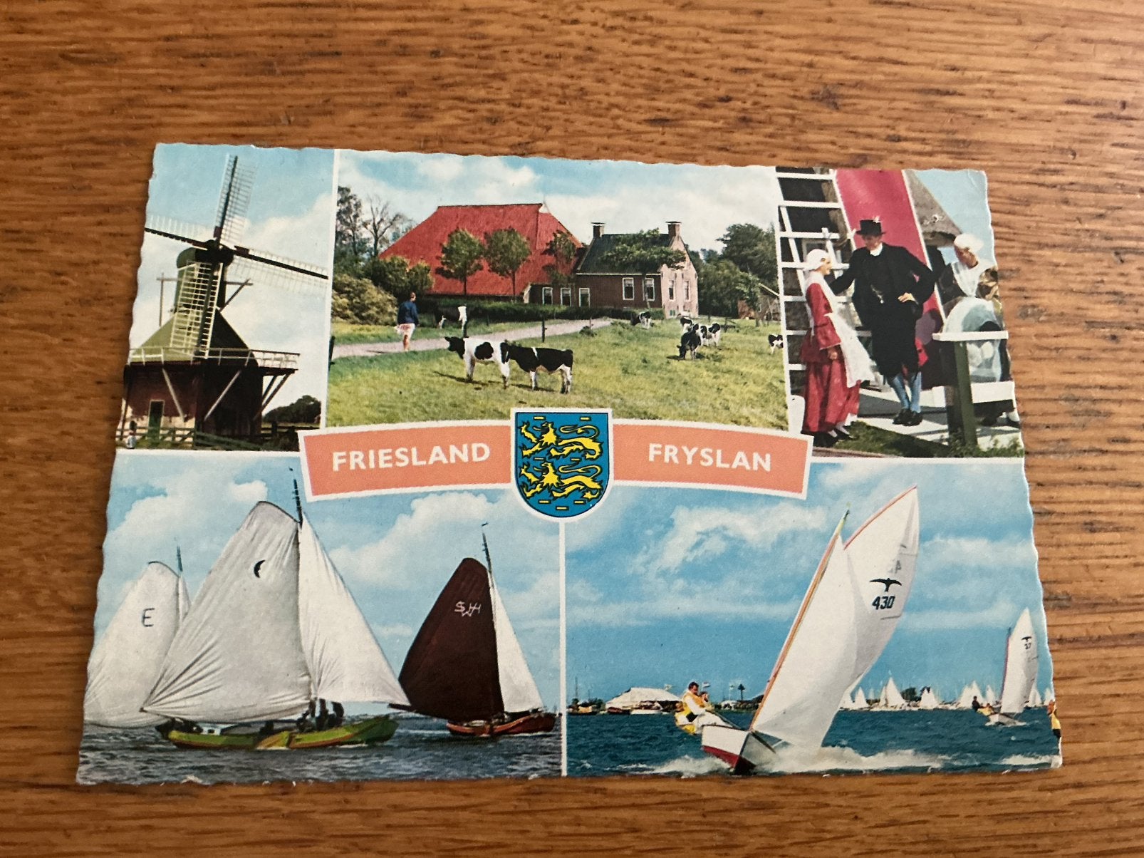 E62 Friesland zeilen molen klederdracht koe boerderij, Ophalen of Verzenden, Friesland