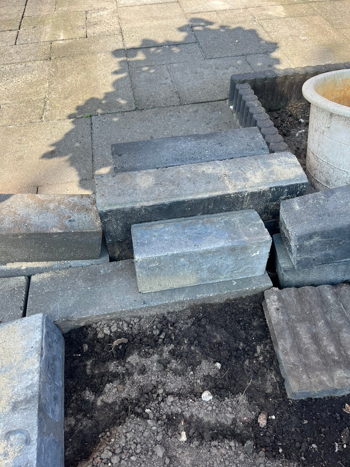 Terrasblokken gratis, Tuin en Terras, Bielzen en Borders, Ophalen, Zo goed als nieuw, Minder dan 100 cm, Minder dan 25 cm