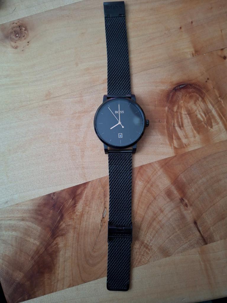 Hugo BOSS horloge - Zwart met Milanese Band, Ophalen of Verzenden, Zo goed als nieuw, Staal, Overige merken