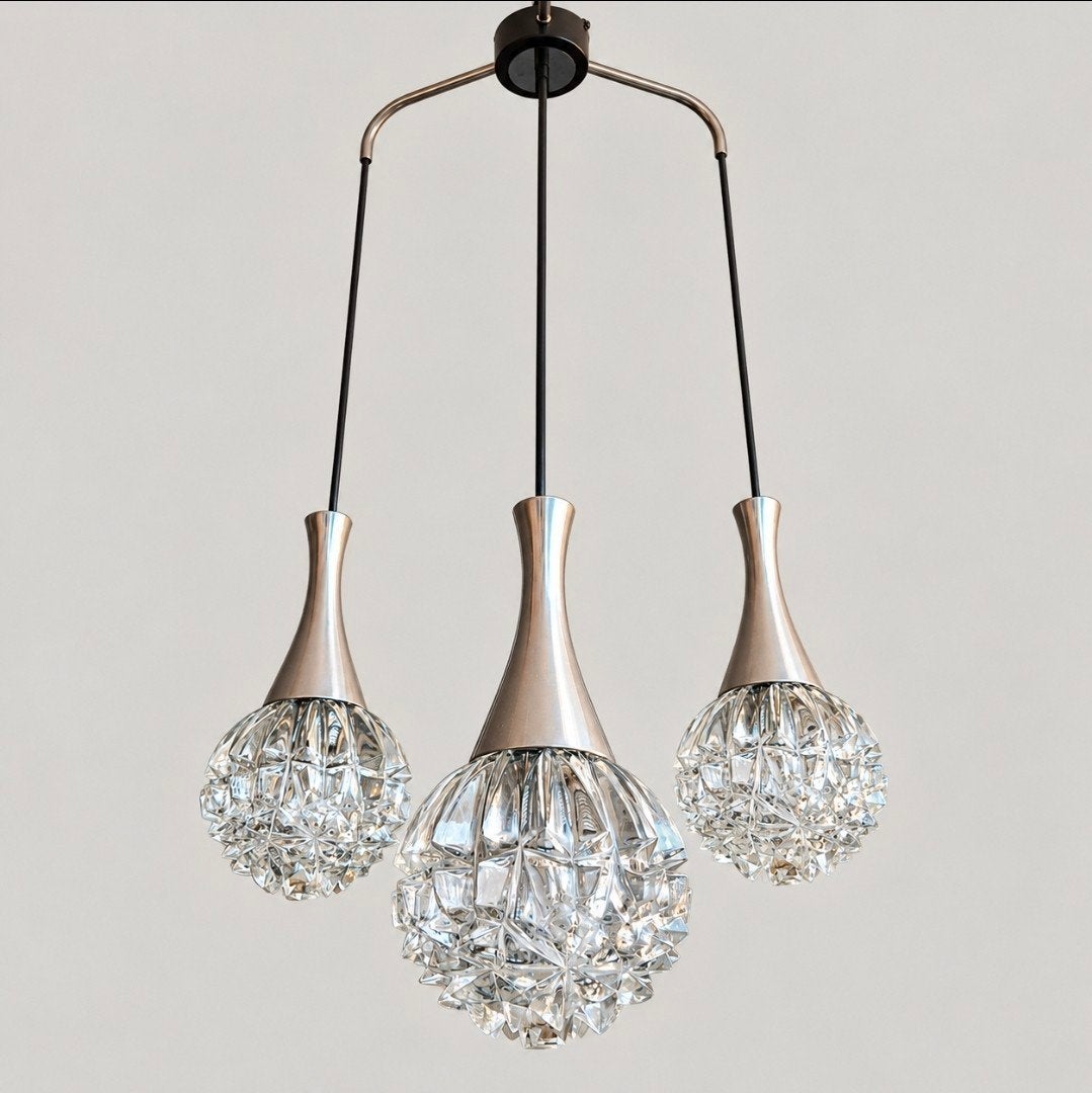 Vintage Space Age Cascade Hanglamp –Richard Essig 60-70, Ophalen of Verzenden, Glas