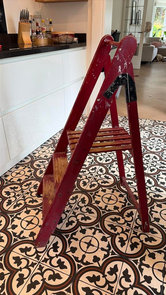 Ouderwets keukentrapje, Doe-het-zelf en Verbouw, Ladders en Trappen, Ophalen of Verzenden, Gebruikt, Trap, Minder dan 2 meter