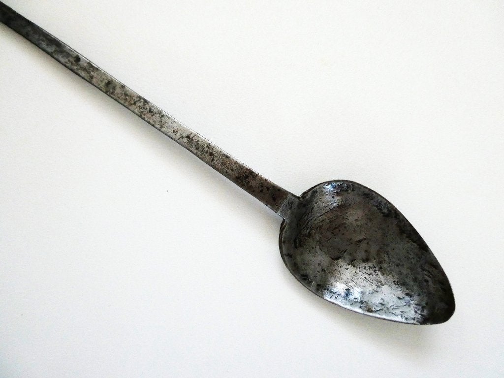 Handgesmede Ijzeren lepel, Antiek en Kunst, Ophalen of Verzenden