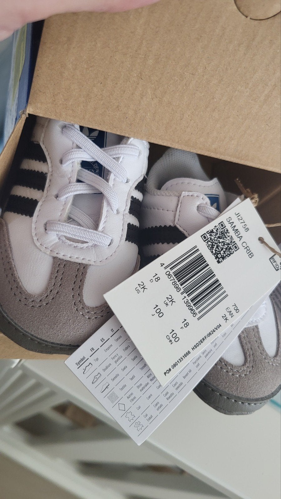 Adidas Samba Crib babyschoentjes - Maat 18, Adidas, Schoentjes, Jongetje of Meisje, Nieuw
