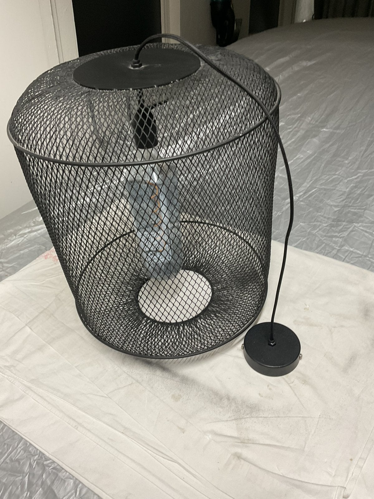 Prachtige metalen hanglamp, Ophalen, Zo goed als nieuw