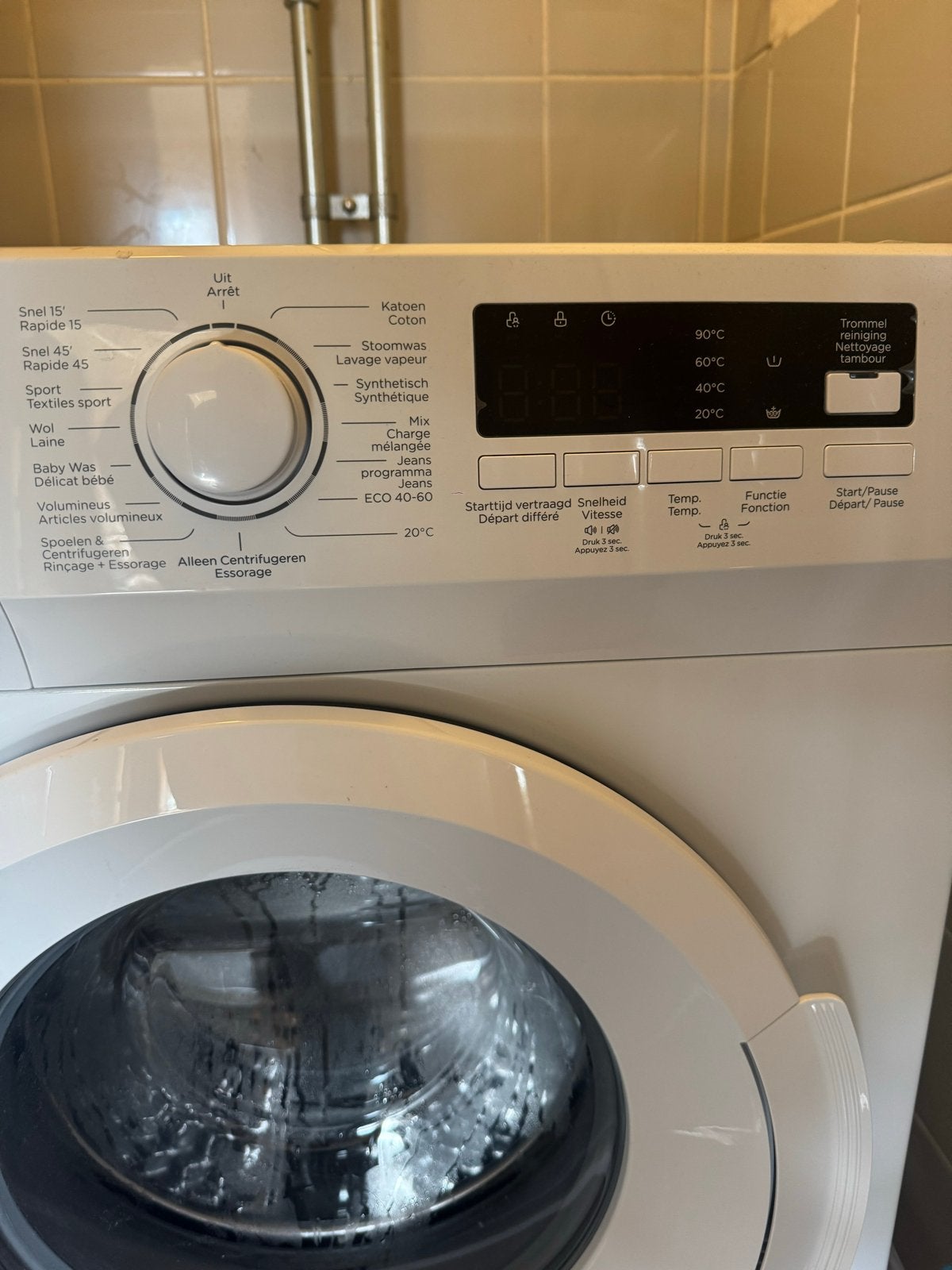 OK. Wasmachine - Voorlader - 7kg, Witgoed en Apparatuur, Wasmachines, Ophalen, Zo goed als nieuw, Voorlader, Kort programma