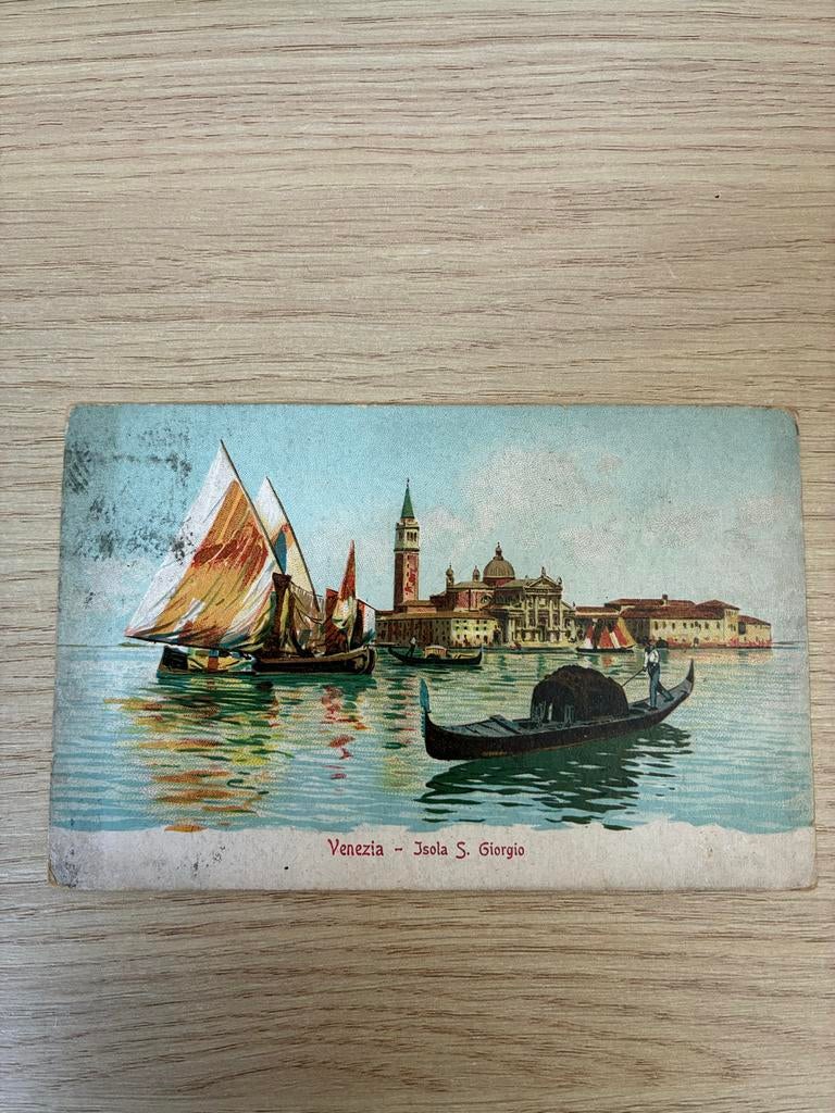 Oude Ansichtkaart Venetië - Isola S. Giorgio (Gelopen), Verzamelen, Ansichtkaarten | Buitenland, Ophalen of Verzenden, Voor 1920
