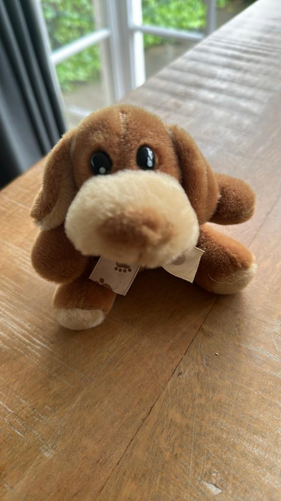 Schattig bruine knuffelhondje - Zo goed als nieuw, Kinderen en Baby's, Speelgoed | Knuffels en Pluche, Overige merken, Overige karakters