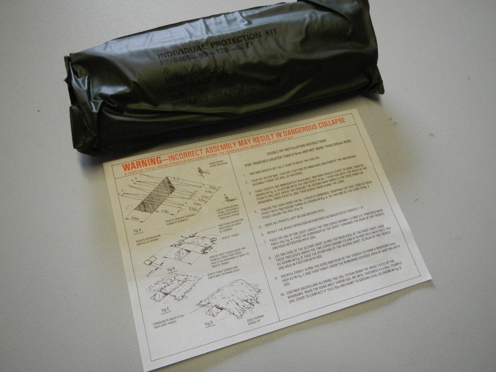 Individual protection kit (zelfbouw shelter/loopgraaf) UK, Ophalen of Verzenden, Landmacht, Engeland, Overige typen